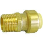 Raccord � clipser pour tube cuivre ou per ou multicouche Ø16 - m�le 15 / 21 (1 / 2 )