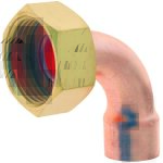 Raccord cuivre coud� � souder sur tube cuivre Ø16 - sortie �crou tournant femelle 20 / 27 (3 / 4 ) lot ...
