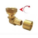 Raccord per � glissement - coude � �crou mobile - diam 12mm - f. 15x21 boutte