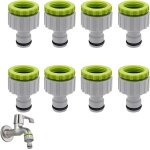 Raccord de robinet, raccord de tuyau 1 / 2  , 3 / 4 , 2 en 1, en plastique, kit de raccord de tuyau d'arrosage ...