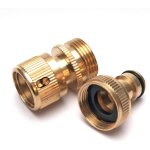 Raccords de tuyau d'arrosage en 2 pcs en laiton, adaptateurs de connecteur rapide de 3 / 4 po prises ... Raccords de tuyau d'arrosage en 2 pcs en laiton, adaptateurs de connecteur rapide de 3 / 4 po prises ...