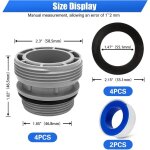Raccord tuyau piscine 4 pices, adaptateur tuyau piscine - pour tuyau de 40 mm  1 1 / 2  - adaptateur ...
