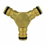 Raccord y en laiton 3 voies - connecteur rapide pour tuyau d'arrosage