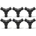 Raccord en y mle pour tuyau d'arrosage (3 voies) en plastique, lot de 6