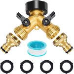 Raccord en y pour tuyau d'arrosage, 2 voies 3 / 4 adaptateur de robinet pour jardin, avec vannes marche ...