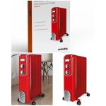 Radiateur  bain d'huile mcanique vintage rouge 2000w 9 colonnes 3 rglages de chaleur thermostat rglable ...