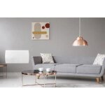 Radiateur lectrique fixe a inertie seche cramique 1500w oceanic rubis - faade verre - blanc - nf