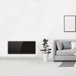 Radiateur ?lectrique en verre glass noir c?ramique 2000w Radiateur ?lectrique en verre glass noir c?ramique 2000w