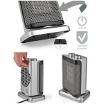 Radiateur soufflant gris - 1500w - thermostat r�glable - oscillation - protection surchauffe et basculement ...