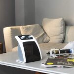 Radiateur soufflant avec thermostat ajustable 2000w gris noir