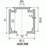 Rail pour systme coulissant srie expert - vantail 40kg - 2m rob