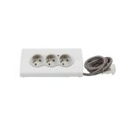 Rallonge multiprise 3x2p + t + 2 usb type - a 2. 4a et support tablette