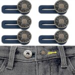 Rallonge de taille pour jean - 6 ensembles de rallonges de boutons pour hommes ou femmes