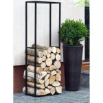 Range - b�ches rectangulaire en acier noir  cornel  - 150x50x20 cm - -