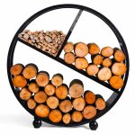 Range - b�ches rond diego en acier noir Ø 80 cm - -