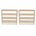 Range - chaussures  4 tagres 2 pcs bois de sapin solide vidaxl vidaxl