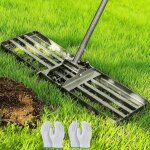 R�teau nivellement gazon 76x25cm manche r�glable 185cm pour jardin, pelouse, golf.