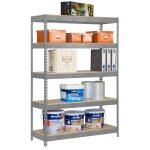 Rayonnage de stockage m�tallique 2000x1200x450mm galva 5 niveaux galva 300kg / niv en kit