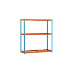 Rayonnage de stockage mtallique 2000x1800x600mm structure bleu / orange rsistance 600 kg / niveau 3 ...