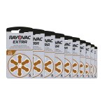 Rayovac lot de 10 blisters de 6 piles extra advanced pr41 / 312 1, 45v