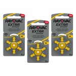 Rayovac lot de 3 blisters de 6 piles auditives extra advanced 10