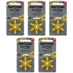 Rayovac lot de 5 blisters de 6 piles auditives extra advanced 10