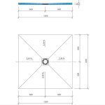 Receveur a carreler ecoulement centr� fundo primo, 120 x 120