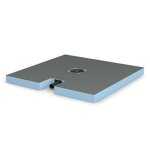 Receveur � carreler extra - plat plano 900 x 900 x 65 mm avec bonde horizontale int�gr�e