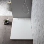Receveur de douche 80x120 extra - plat blanc mat effet pierre mart