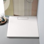 Receveur de douche 80x80 en resine blanc mat a poser mart