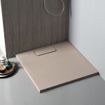 Receveur de douche carre 90x90 en resine beige au sol mart