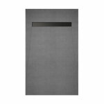 Receveur de douche � carreler 120�90 cm avec bonde �coulement lin�aire grille finition noire