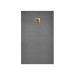 Receveur de douche � carreler 120x80cm avec bonde � sortie horizontale - grille finition or bross�