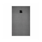 Receveur de douche � carreler 140x80cm avec bonde � sortie horizontale - grille noire