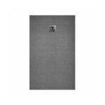 Receveur de douche � carreler 140x80cm avec bonde � sortie verticale - grille inox chrome