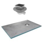 Receveur de douche à carreler 90x140 cm avec bondes à sortie horizontale - grille inox Receveur de douche à carreler 90x140 cm avec bondes à sortie horizontale - grille inox