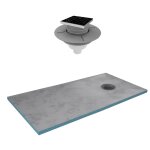 Receveur de douche  carreler 90x160 cm avec bondes  sortie verticale - grille noire
