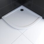 Receveur de douche a poser extra plat en acrylique blanc 1 - 4 de cercle - 90x90cm