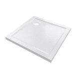 Receveur de douche a poser extra plat en acrylique blanc carre - 90x90 cm - bac de douche