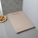 Receveur de douche rectangulaire 80x120 effet ardoise beige resine ultra - fin mart