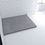 Receveur � poser en mat�riaux composite smc - finition ardoise gris - 80x100cm - rock 2 grey 80