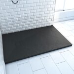 Receveur � poser en mat�riaux composite smc - finition ardoise noire - 80x120cm - rock 2 black 80