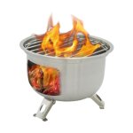 Rchaud de camping portable en acier inoxydable, pole a bois polyvalent pour la maison, tente de camping, ...