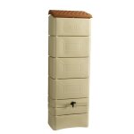 Rcuprateur  eau mural 300 l, beige avec couvercle, robinet, fixation murale et kit raccord chneau ...