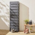 Récupérateur d'eau mural grandval 300l imitation bois anthracite avec kit raccord chéneau inclus Récupérateur d'eau mural grandval 300l imitation bois anthracite avec kit raccord chéneau inclus