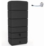R�cup�rateur d'eau de pluie 300l eda coloris anthracite l. 60 x l. 40 x h. 137 cm