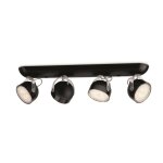 Rglette 4 spots led phillips dyna noir