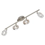 Rglette 4 spots led ronds briloner 4w / 330 lm nickel mat