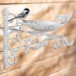 Relaxdays abreuvoir en fonte pour mur, bain vintage, oiseaux sauvages dco jardin hxlxp: 24x28x14cm, ...