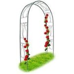 Relaxdays arche a rosiers tuteur roses arche de jardin arceau rosiers support plantes grimpantes vert ...